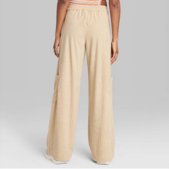 Wild Fable Low-Rise Relaxed Wide Leg Corduroy Cargo Pants Women's Large L EUC - Picture 3 of 15